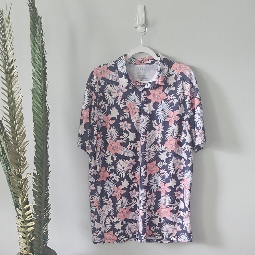 APT. 9 Tropical Print Premier Flex Polo